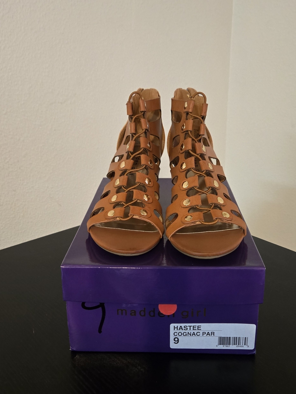 Madden Girl Hastee Cognac Gladiator Sandals